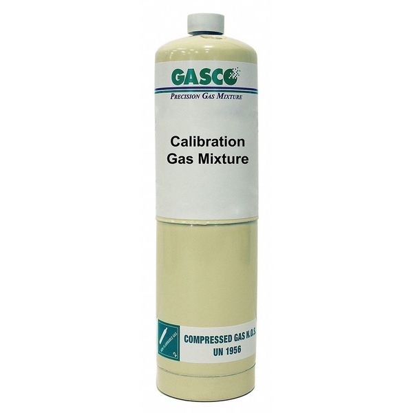 Gasco Calibration Gas, Carbon Dioxide, Nitrogen, 17 L, CGA 600 Connection, +/-5% Accuracy 17L-35-5