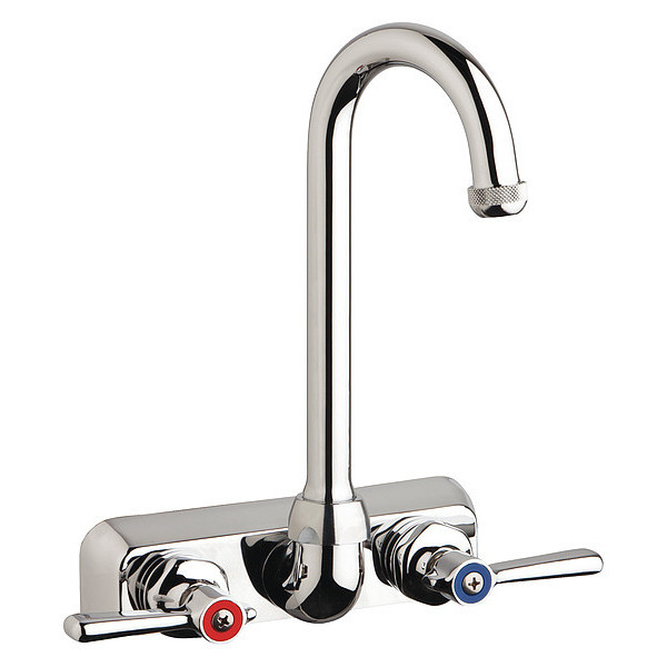 Chicago Faucet Dual-Handle 4" Mount, Hot And Cold Water Washboard Sink Faucet, Chrome plated W4W-GN1AE1-369ABCP