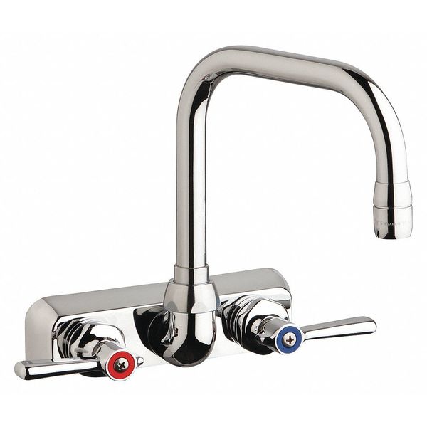 Chicago Faucet Manual 4" Mount, Workboard Faucet, 4In Wall, Chrome plated W4W-DB6AE35-369AB