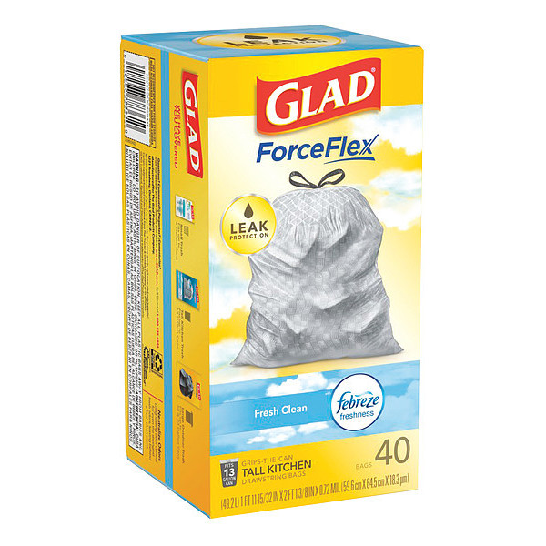 Force Flex Garbage Bags by Glad, 13 Gallon
