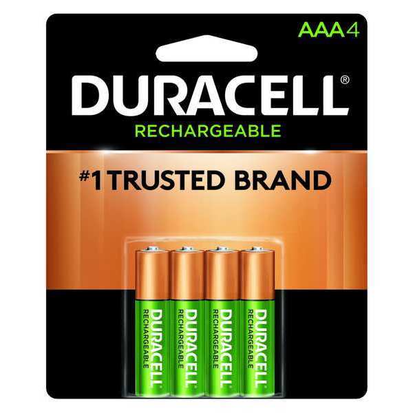 Duracell Precharged Recharg. Battery, AAA, NiMh, PK4 DX2400R4