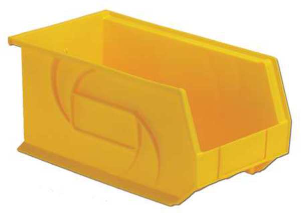Lewisbins 40 lb Hang & Stack Storage Bin, Plastic, 8 1/4 in W, 7 in H, 14 3/4 in L, Yellow PB148-7 Yellow