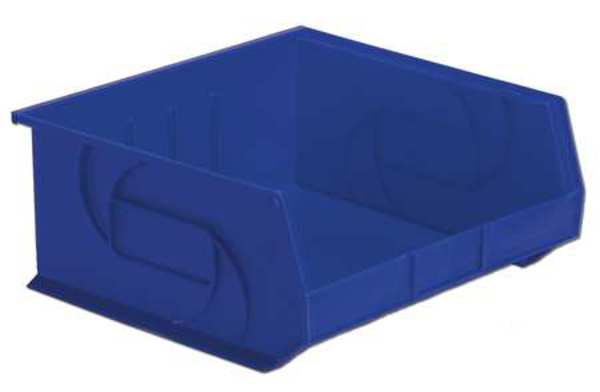Lewisbins 40 lb Hang & Stack Storage Bin, Plastic, 16 1/2 in W, 7 in H, Blue, 14 3/4 in L PB1416-7 Blue