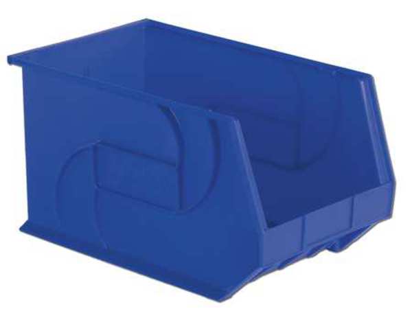 Lewisbins 40 lb Hang & Stack Storage Bin, Plastic, 11 in W, 10 in H, Blue, 18 in L PB1811-10  Blue