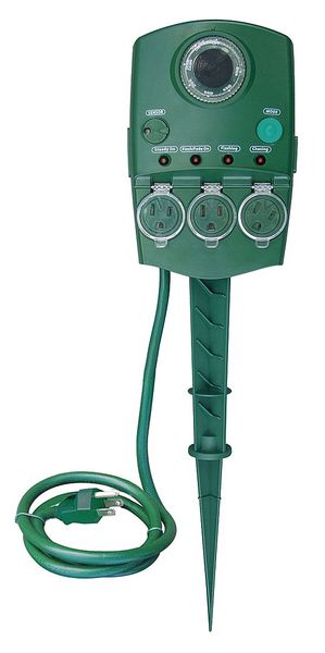 Power First Dancing Ground Stake, Outdoor, 3 Outlet 21RJ30