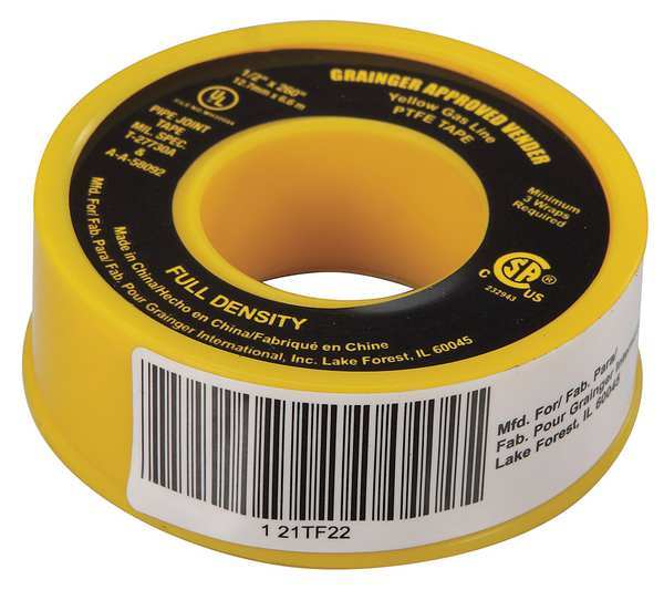 Zoro Select Sealant Tape, 1/2 x 260 In 21TF22