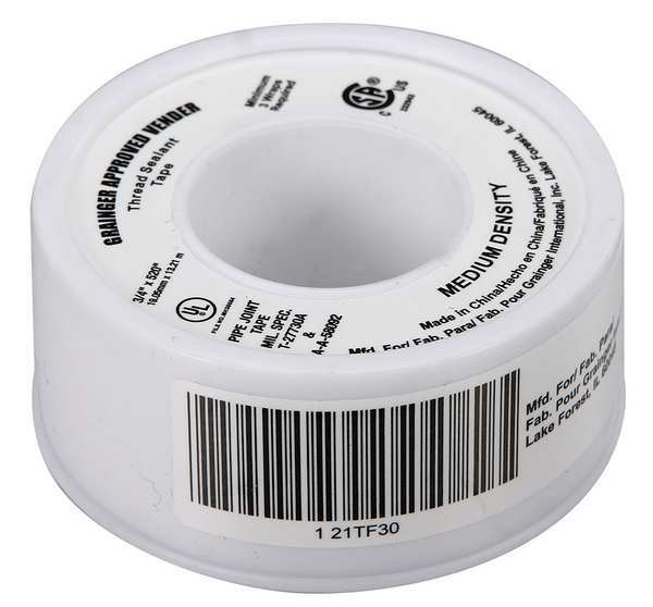 Zoro Select Sealant Tape, 3/4 x 520 In 21TF30
