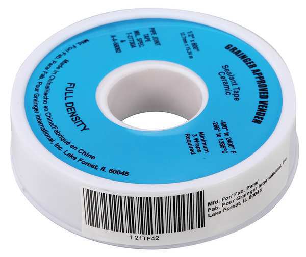 Zoro Select Sealant Tape, 1/2 x 600 In 21TF42