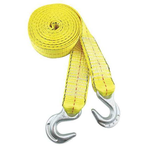 3M Tow Strap, w/Hooks, 2 In x 15 Ft., Yellow 1017500