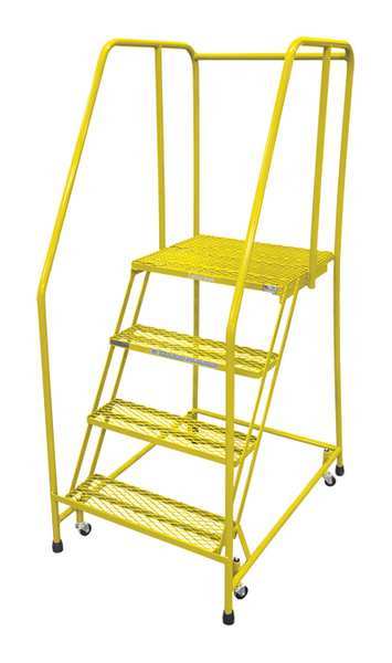 Cotterman 70 in H Steel Rolling Ladder, 4 Steps, 450 lb Load Capacity 1004R2630A1E10B3C2P6