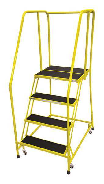Cotterman 70 in H Steel Rolling Ladder, 4 Steps, 450 lb Load Capacity 1504R2630A2E10B3C2P6