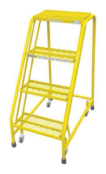 Cotterman 40 in H Steel Rolling Ladder, 4 Steps, 450 lb Load Capacity 1004N1820A1E10B3C2P6