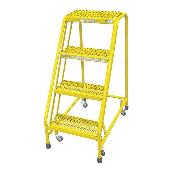 Cotterman 40 in H Steel Rolling Ladder, 4 Steps, 450 lb Load Capacity 1004N1820A3E10B3C2P6