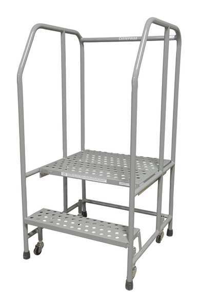Cotterman 50 in H Steel Rolling Ladder, 2 Steps, 450 lb Load Capacity 1002R2626A1E20B3C1P6