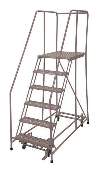 Cotterman 90 in H Steel Rolling Ladder, 6 Steps, 450 lb Load Capacity 1506R2630A6E30B4W5C1P6