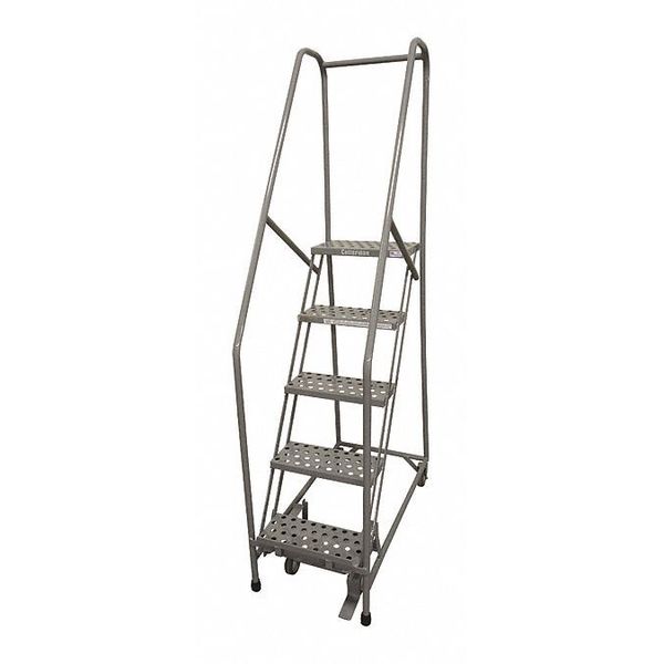 Cotterman 80 in H Steel Rolling Ladder, 5 Steps, 450 lb Load Capacity 1005R1820A6E10B4AC1P6