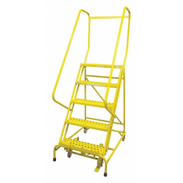 Cotterman 80 in H Steel Rolling Ladder, 5 Steps, 450 lb Load Capacity 1005R2630A6E10B4C2P6