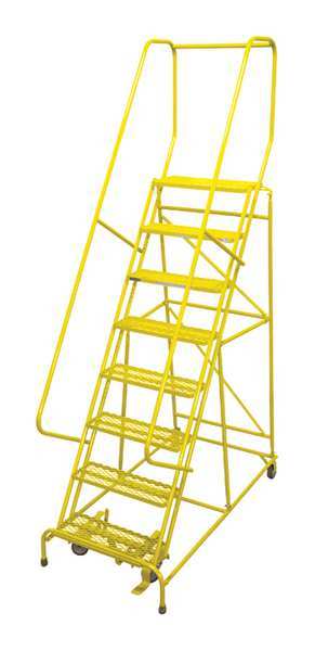 Cotterman 110 in H Steel Rolling Ladder, 8 Steps, 450 lb Load Capacity 1008R2632A3E10B4C2P6