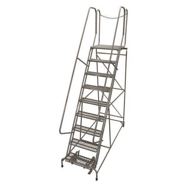 Cotterman 120 in H Steel Rolling Ladder, 9 Steps, 450 lb Load Capacity 1009R2632A1E20B4D3C1P6