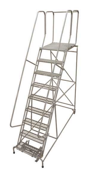 Cotterman 120 in H Steel Rolling Ladder, 9 Steps, 450 lb Load Capacity 1009R3232A1E30B4C1P6