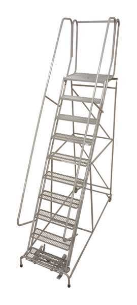 Cotterman 130 in H Steel Rolling Ladder, 10 Steps, 450 lb Load Capacity 1510R3232A3E30B4W4C1P6