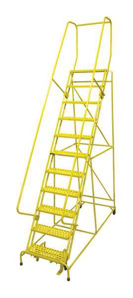 Cotterman 140 in H Steel Rolling Ladder, 11 Steps, 450 lb Load Capacity 1511R2632A3E10B4W4C2P6