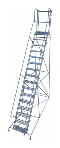 Cotterman 202 in H Steel Rolling Ladder, 16 Steps, 450 lb Load Capacity 1516R3242A1E30B4W4C1P3