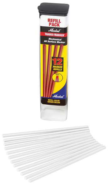 Markal Trades-Marker Refill Pack, White, PK12 96240