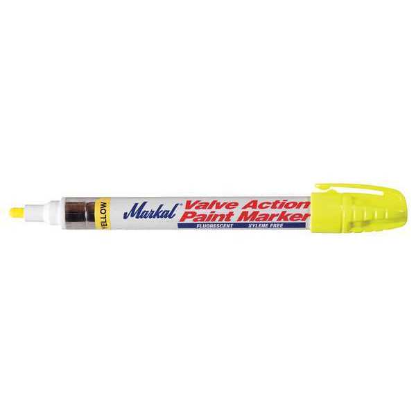 Markal Paint Marker, Medium Tip, Fluorescent Yellow Color Family, Paint 97050