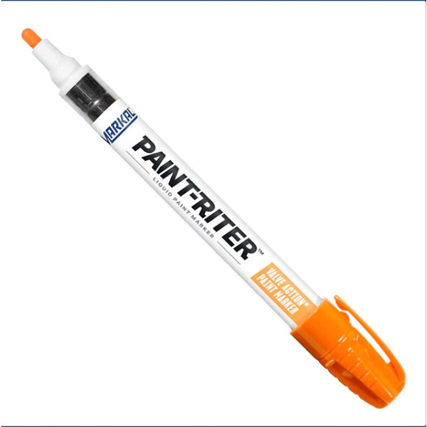 Markal Paint Marker, Medium Tip, Fluorescent Orange Color Family, Paint 97052