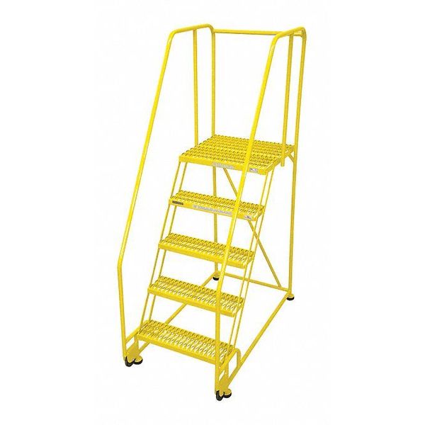 Cotterman 80 in H Steel Tilt and Roll Ladder, 5 Steps, 450 lb Load Capacity 5TR26A3E20B8C2P6