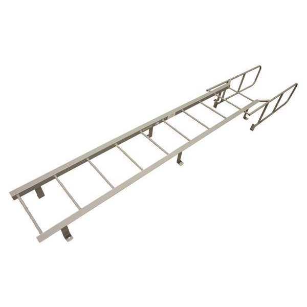 Cotterman 9 ft 1 in Fixed Ladder, Steel, 6 Steps, Forward Exit, Powder Coated Finish, 300 lb Load Capacity F6W C1