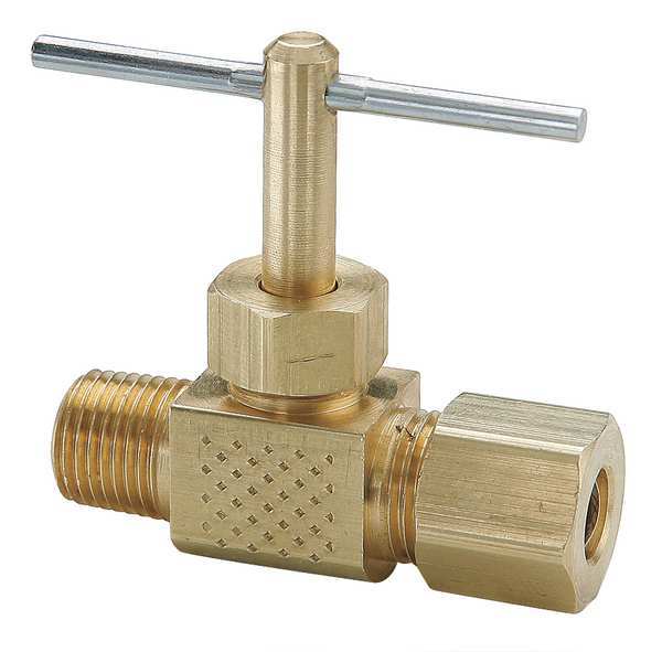 Parker Needle Valve, 3/8In, Compression-Male Pipe NV106C-6-4