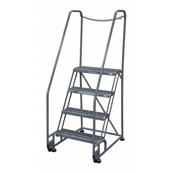 Cotterman 70 in H Steel Tilt and Roll Ladder, 4 Steps, 350 lb Load Capacity 4STR26A6E20B8D3C1P6