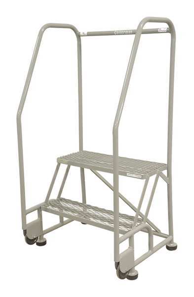 Cotterman 50 in H Steel Tilt and Roll Ladder, 2 Steps, 450 lb Load Capacity 2TR26A3E10B8D3C1P6