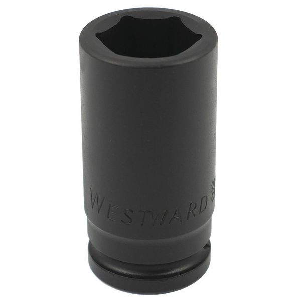 Westward 3/4 in Drive Impact Socket 30 mm Size 6 pt Deep Depth, Black Oxide 21WN19