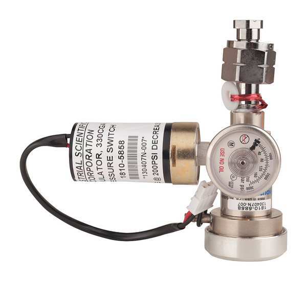 Industrial Scientific Gas Regltr w/Pressure Switch, 650L, CGA330 18105858