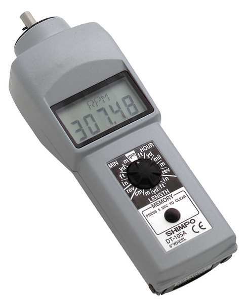 Shimpo Tachometer, 0.10 to 25,000 rpm DT-105A