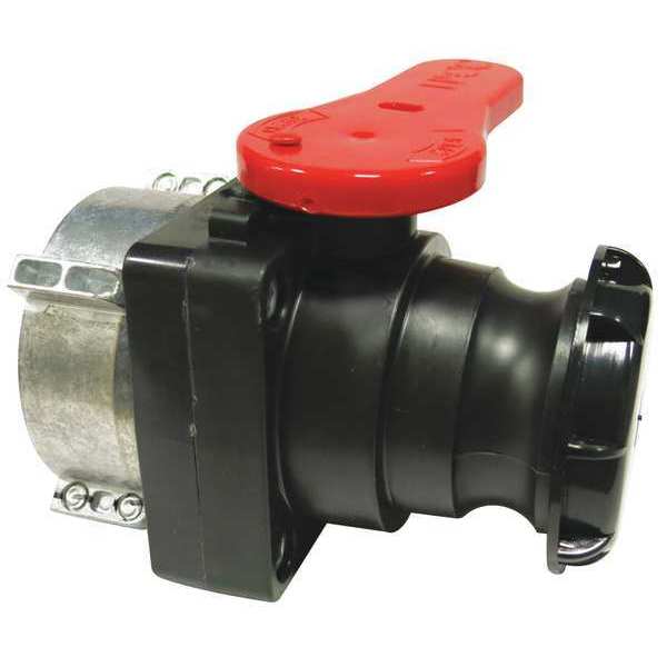 Zoro Select Valve, Polypropylene, Black, 3-3/8 In W BV2CLCN-E