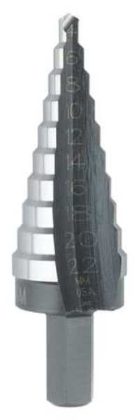 Irwin HSS Step Drill Bit 10 Sizes, 4mm to 22mm, Finish: Bright 11104
