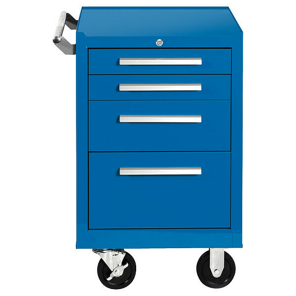 Kennedy Rolling Tool Cabinet, 4 Drawer, Blue, 21 in W 21040XBL