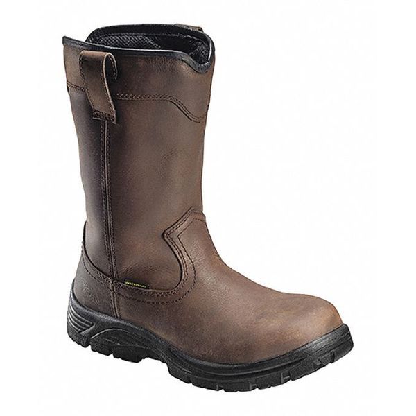 Avenger Safety Footwear Boot, Wellington, Brown, Leather, 8W, PR A7846