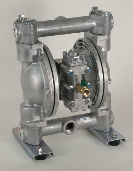 Dayton Double Diaphragm Pump, Aluminum, Natural Gas Operated, Buna N, 46 GPM 22A593