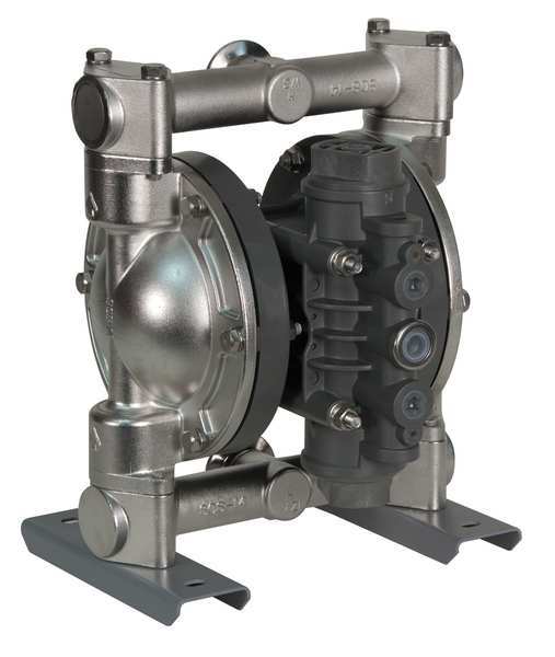 Dayton Double Diaphragm Pump, 316 Stainless Steel, Air Operated, Hytrel 22A606