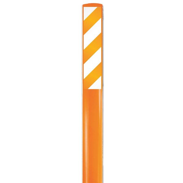 Zoro Select Flexible Marker Stake, Fiberglass, White/Orange on Orange FMK611ORORWT