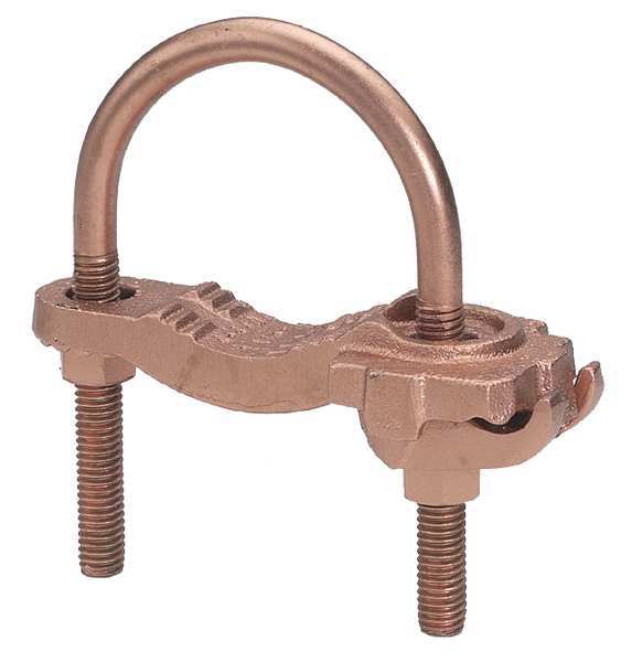 Burndy Pipe Ground Clamp, 4AWG, 4.25In, Type: COMMERCIAL GAR3903BU