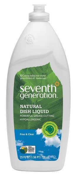 Seventh Generation Liquid Dishwashing, 25 oz., Unscented, PK12 SEV 22733