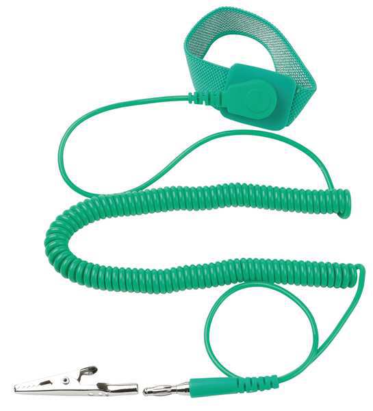 Eclipse ESD Wrist Strap, Adjustable, 10 ft L, Green 900-002