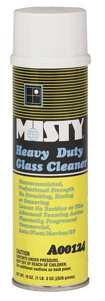 Misty Liquid Glass Cleaner, 20 oz., White, Lemon, Aerosol Can, 12 PK 1001482