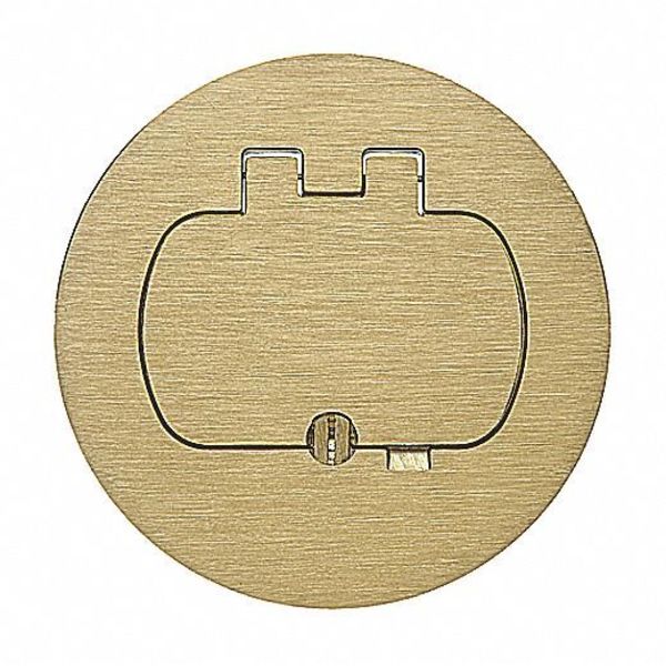 Carlon Electrical Box Cover, Round, Brass, GFCI, Duplex E97BR